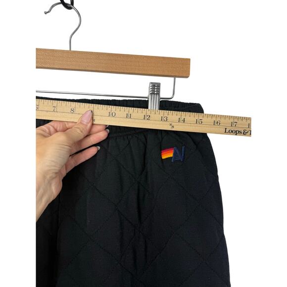 Aviator Nation Black Quilted Sweatpants Women’s Size M Cozy Joggers Loungewear - Picture 9 of 11